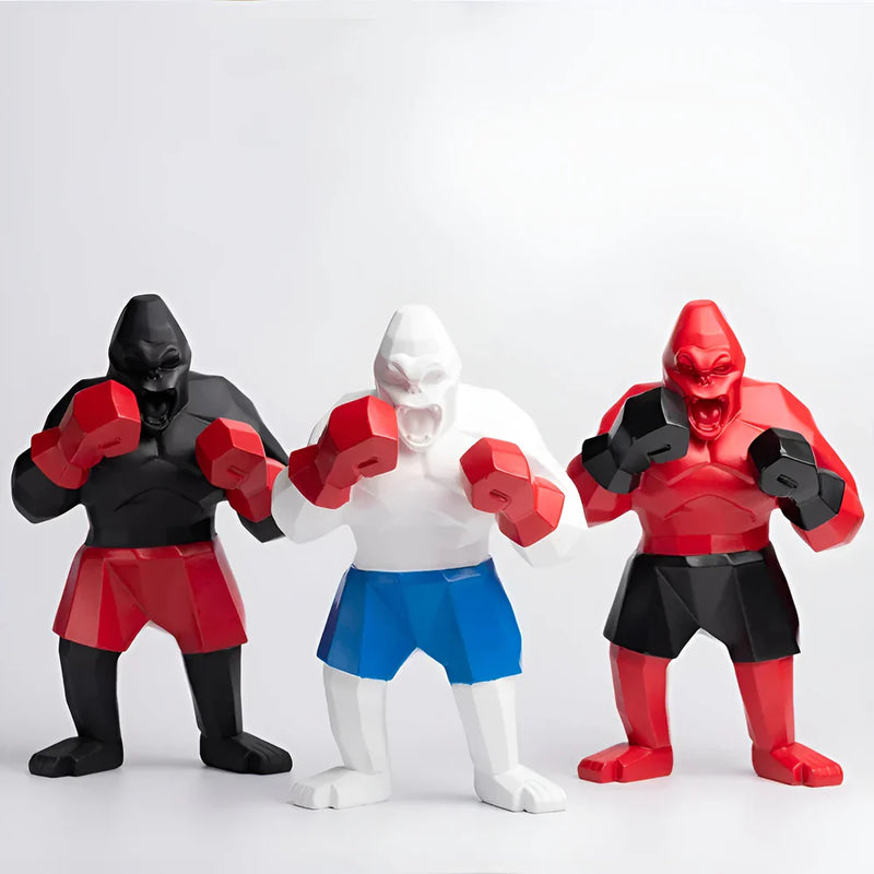 GorilaPunch - Dristig gorillastatue med boksepositur til inspirerende indretning