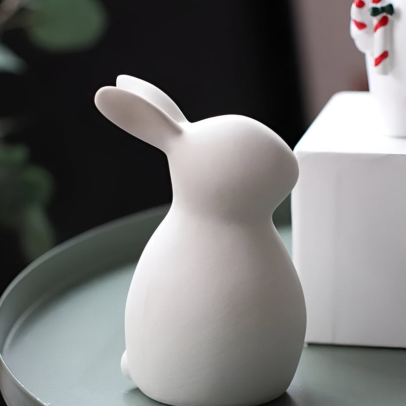 BlissBloom - Charmerende hvide kaninfigurer til elegant påskedekoration
