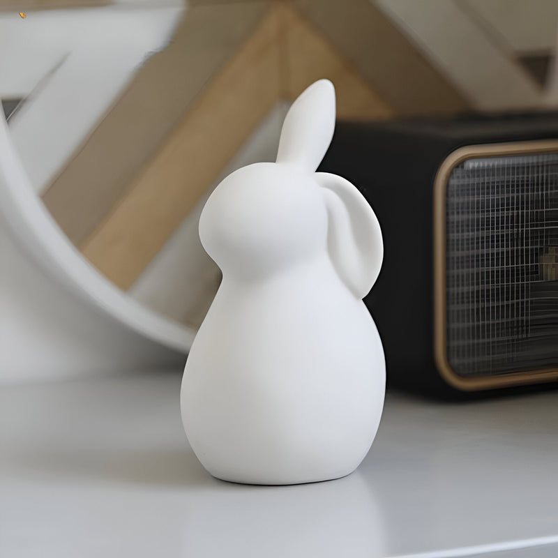 BlissBloom - Charmerende hvide kaninfigurer til elegant påskedekoration