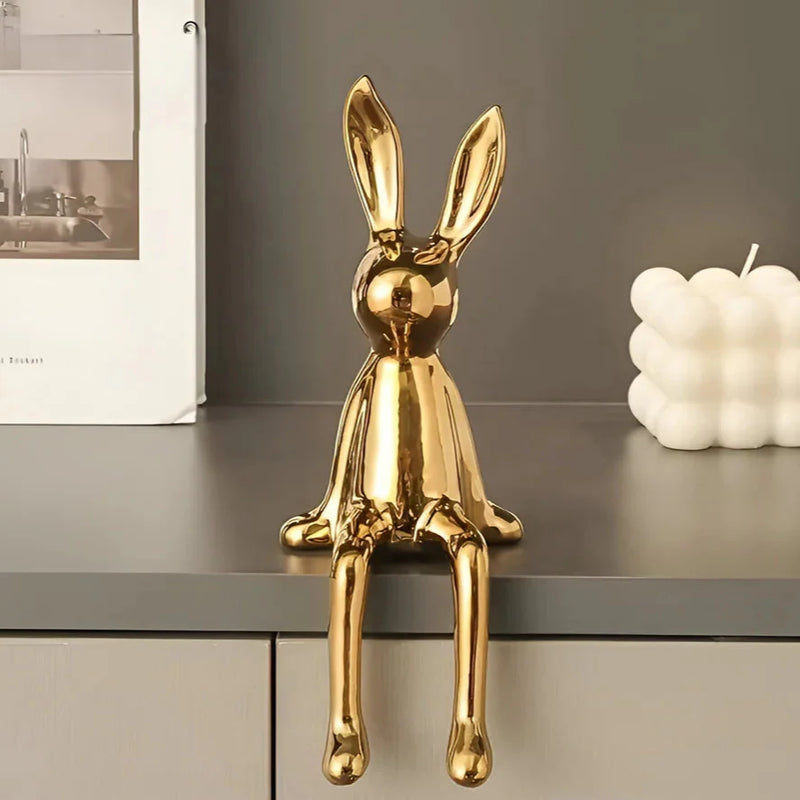BunnyGleam - Elegant påskeharedekoration til moderne interiør