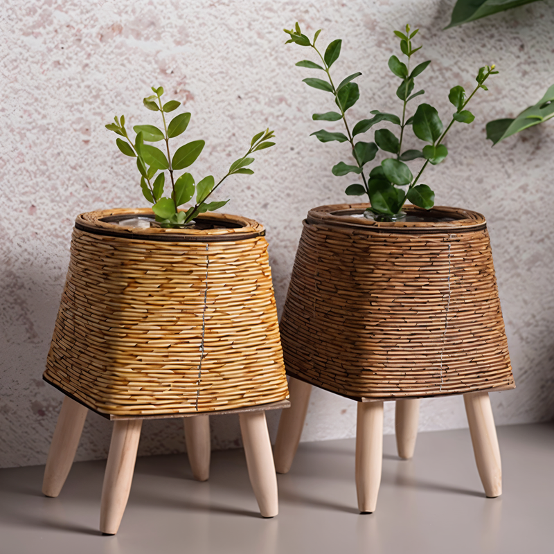 WovenRoot - Dekorativ plantekasse med rustikt inspireret design og tidløs accent til ethvert indendørsmiljø
