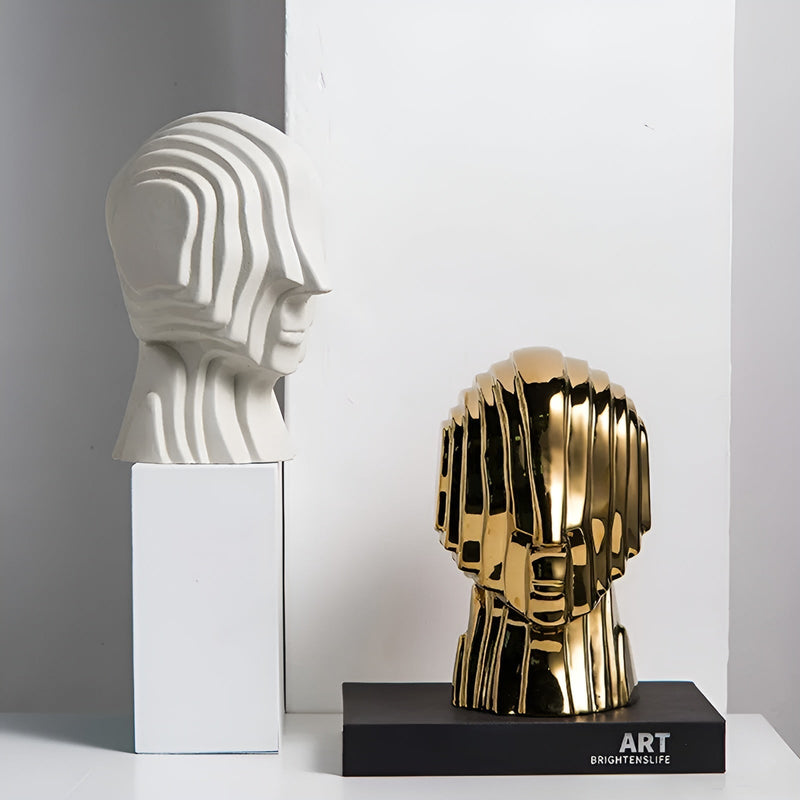 ArtSphere - Stilfuld hovedskulptur med moderne geometrisk design