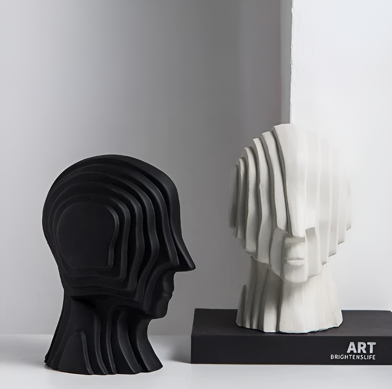 ArtSphere - Stilfuld hovedskulptur med moderne geometrisk design