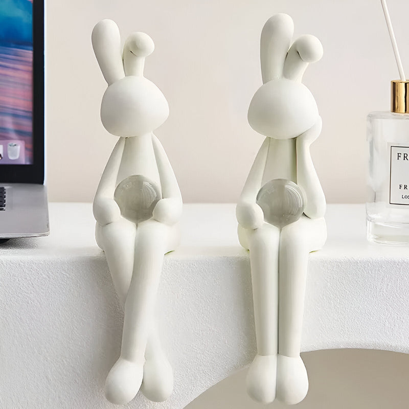 BunnyLuxe – Moderne dekorativ kanin med krystalkugle til påskeopvisning