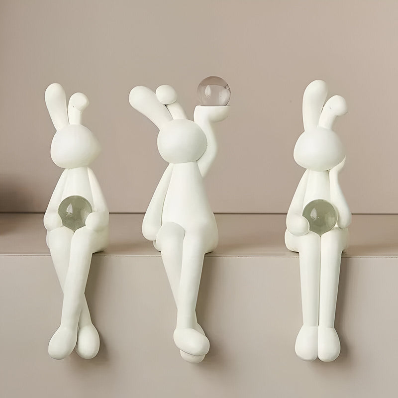 BunnyLuxe – Moderne dekorativ kanin med krystalkugle til påskeopvisning