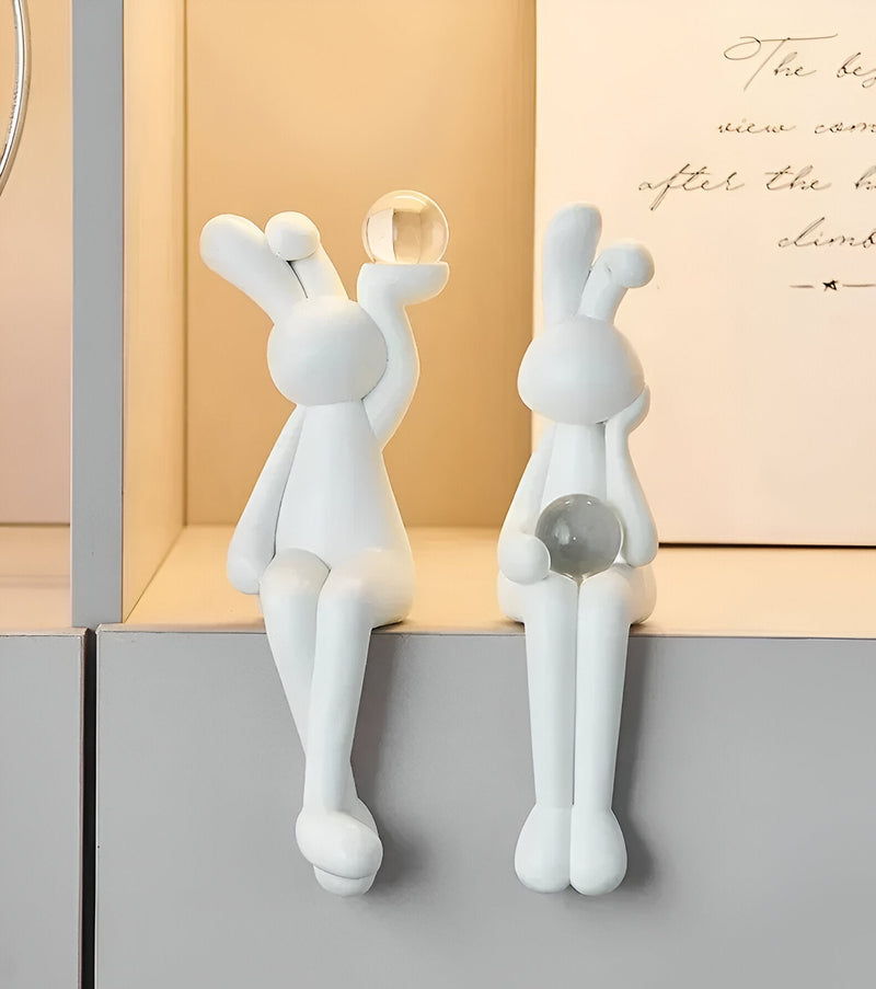 BunnyLuxe – Moderne dekorativ kanin med krystalkugle til påskeopvisning