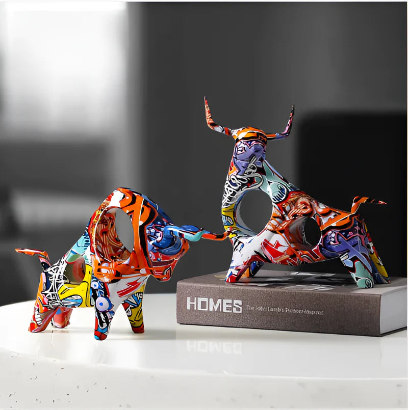 CharmGraze – Finurlig mini ko skulptur til kunstnerisk skrivebords og boligindretning