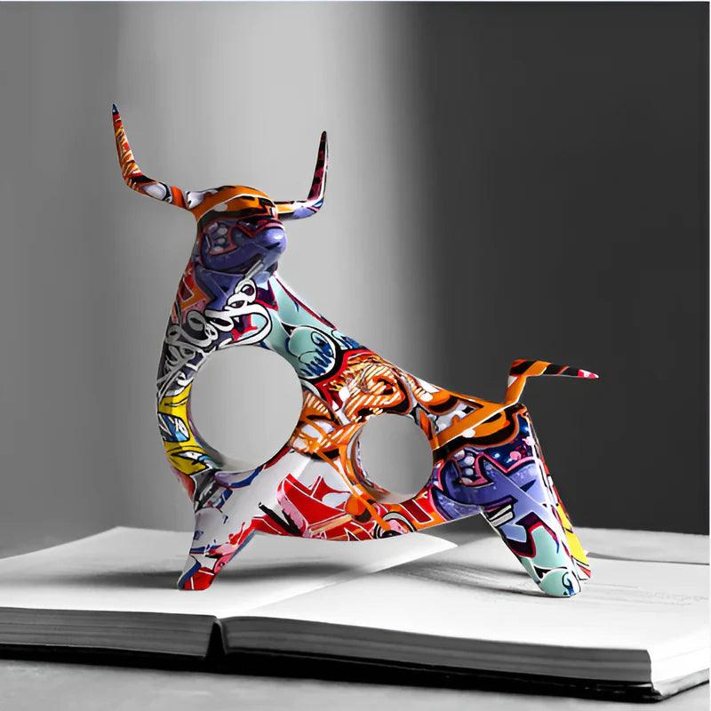 CharmGraze – Finurlig mini ko skulptur til kunstnerisk skrivebords og boligindretning