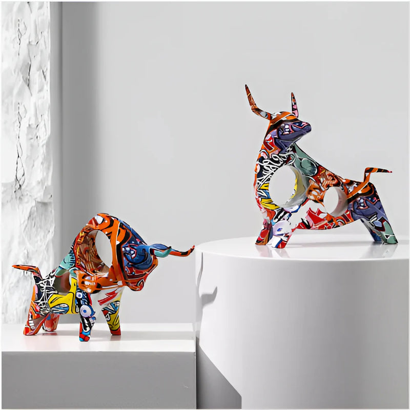 CharmGraze – Finurlig mini ko skulptur til kunstnerisk skrivebords og boligindretning