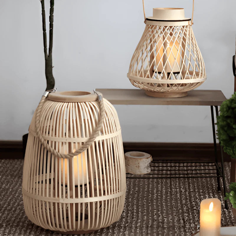 LumaWeave – Dekorativ boheme lanterne med flammeløst lys til varm og omgivende belysning