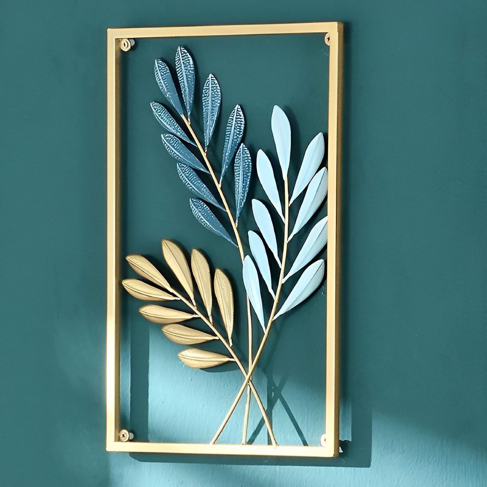 LeafLuxe - Naturinspireret metalvægkunst for rolig elegance