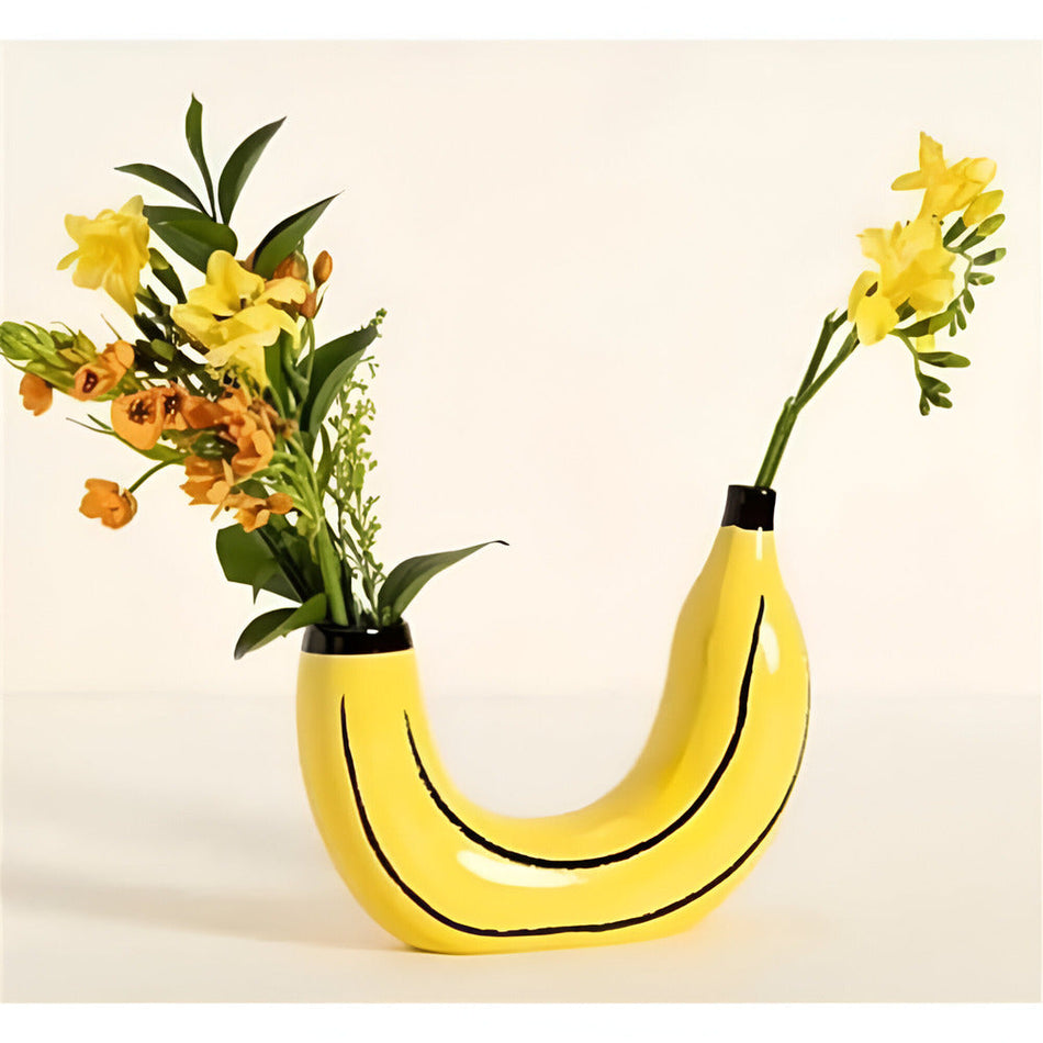 UrbanVibe – Moderne bananformet vase med elegant design til legende og kunstnerisk boligstyling