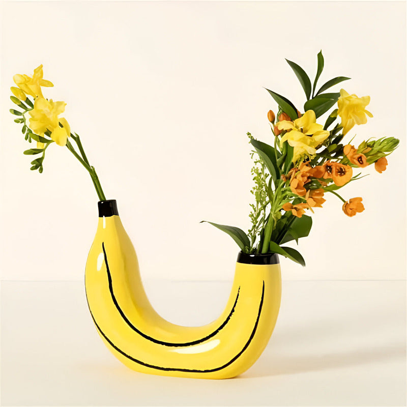 UrbanVibe – Moderne bananformet vase med elegant design til legende og kunstnerisk boligstyling
