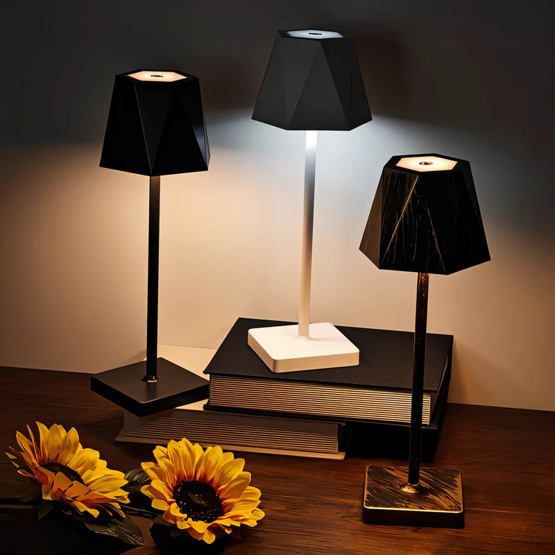 GlowHex – Bærbar LED bordlampe med genopladeligt batteri og vandtæt design