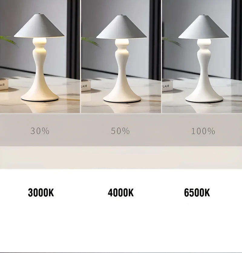 RetroLite – Trådløs bordlampe med justerbar lysstyrke og buet design