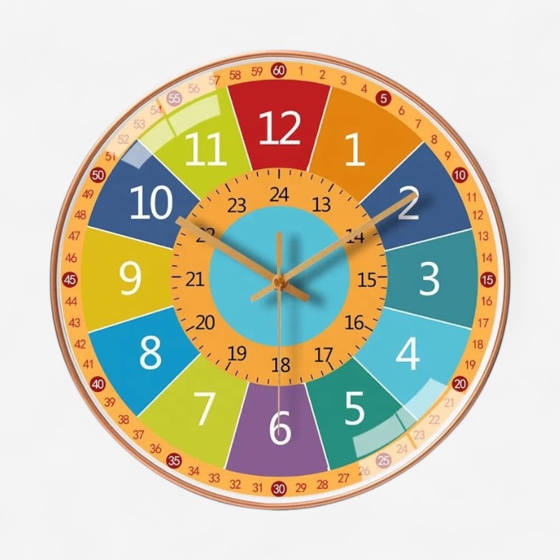 RoundTick - Vægmonteret ur med digitalt display og rundt design