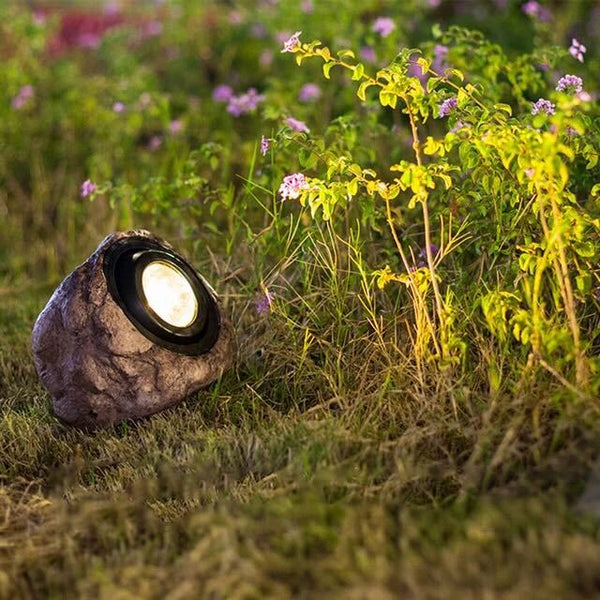 EcoRock - Naturinspireret solcellelampe til udendørs belysning