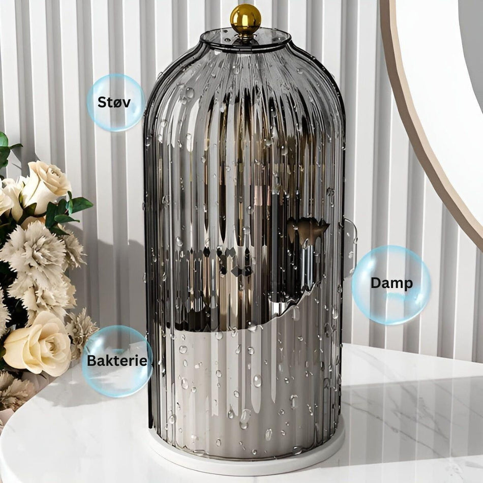 BeautySphere - 360° Roterende Makeup Organizer til ubesværet børsteopbevaring