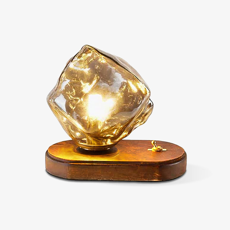 IceStone - Dekorativ bordlampe i glas med blødt omgivende lys