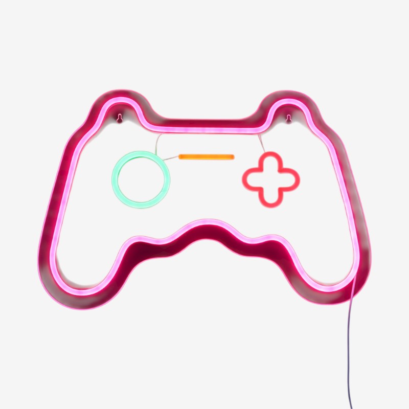 Neon væglys med game-ikon