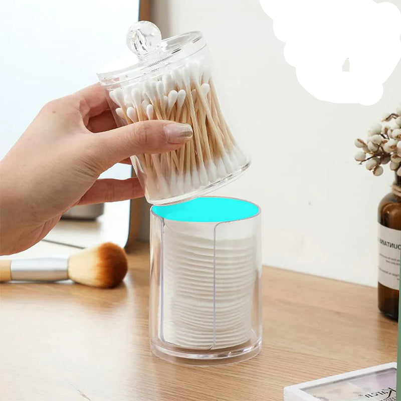 ClarityCase – Dobbelt Lag Bomuldspude Dispenser med Effektiv Opbevaring