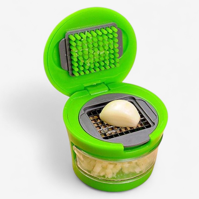 CutEase - Mini Hakkemaskine til Hvidløg med Indbygget Beholder til Multifunktionel Brug