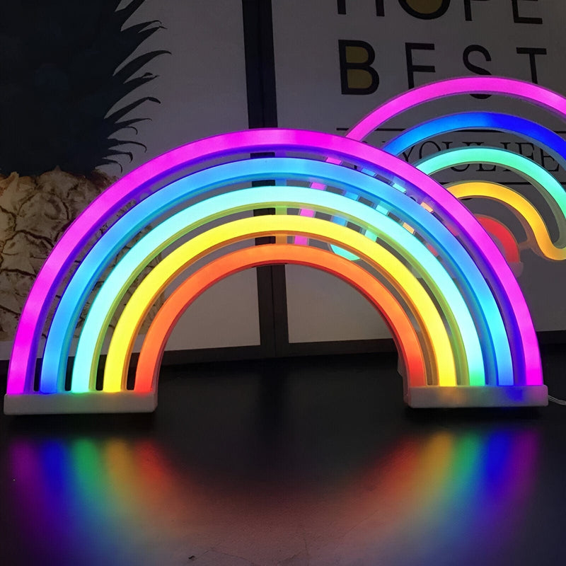 GlowBow - Sødt LED-regnbue-neonskilt til væg- og bordudstilling