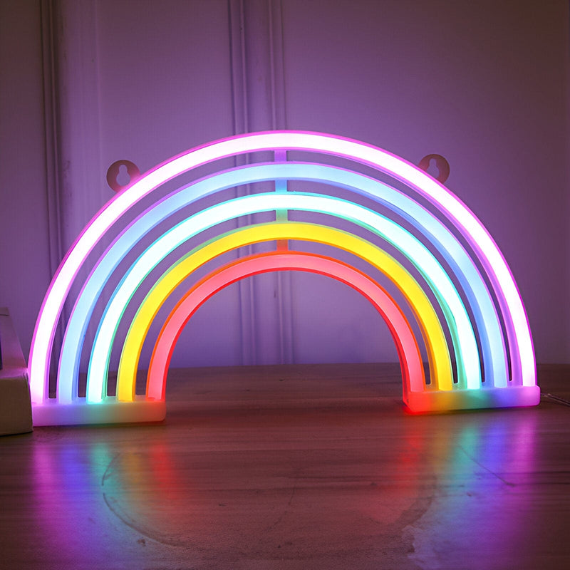 GlowBow - Sødt LED-regnbue-neonskilt til væg- og bordudstilling