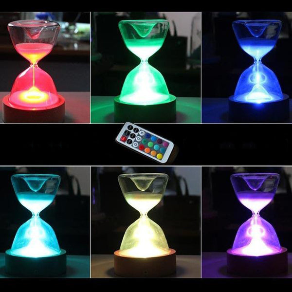 AuraGlass - Elegant LED Timeglas Natlampe Med Fjernbetjening