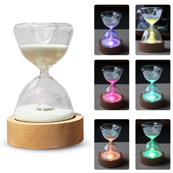 AuraGlass - Elegant LED Timeglas Natlampe Med Fjernbetjening