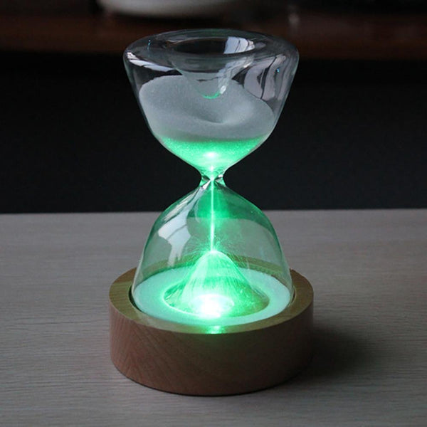 AuraGlass - Elegant LED Timeglas Natlampe Med Fjernbetjening