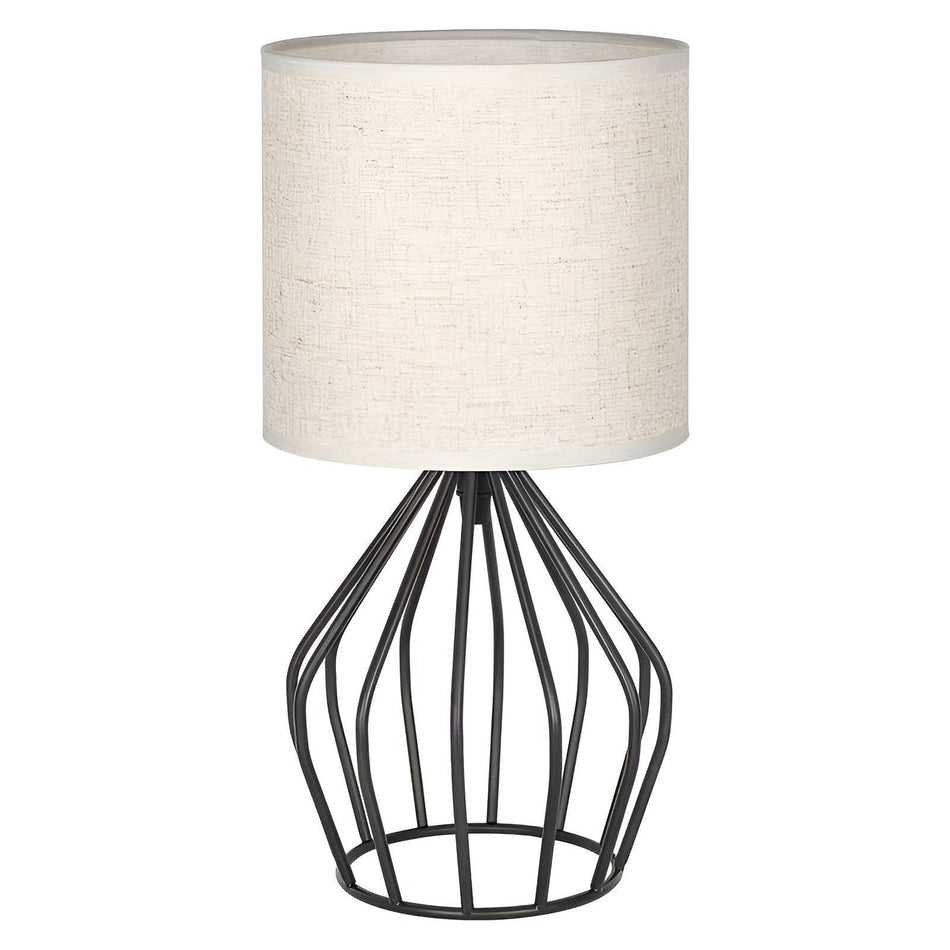 ShadeNest – Bordlampe med linnedskærm og udhulet metalfod