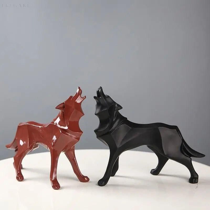 LupoSight - Geometrisk Ulvestatue med Skarpt Kantede Design til Moderne Rum