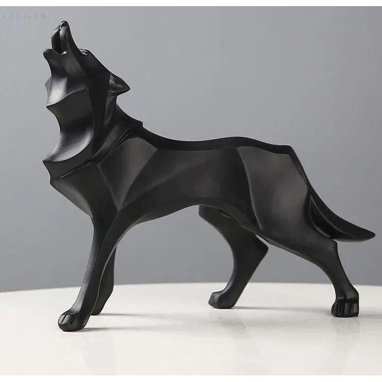 LupoSight - Geometrisk Ulvestatue med Skarpt Kantede Design til Moderne Rum