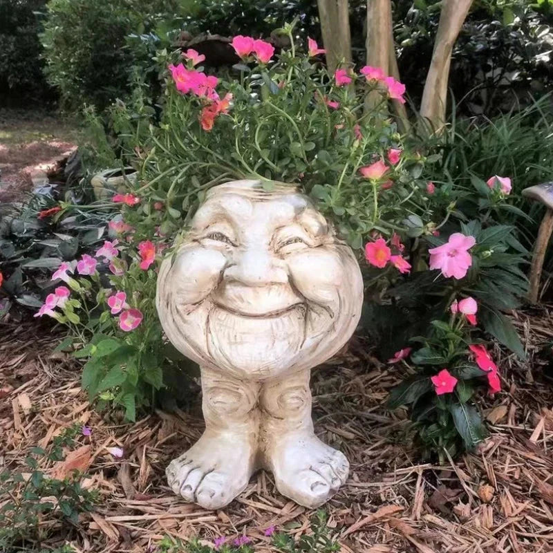 LaughPot – Humoristisk ansigtsblomsterpotte til sukkulenter og kreativ boligindretning