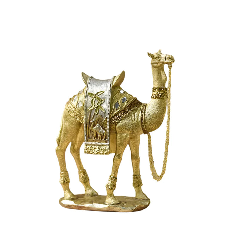 CaravaLume – Dekorativ Kamelfigur med Udsmykket Saddel og Raffinerede Detaljer
