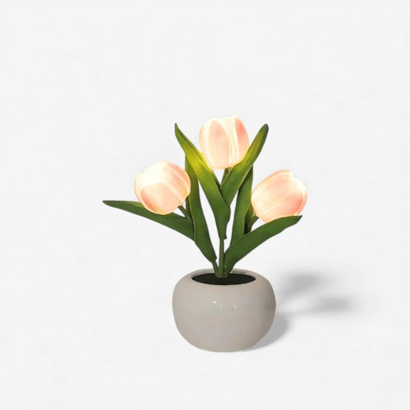FloraGlow - Dekorativ LED Bordlampe med Blomsterinspireret Design
