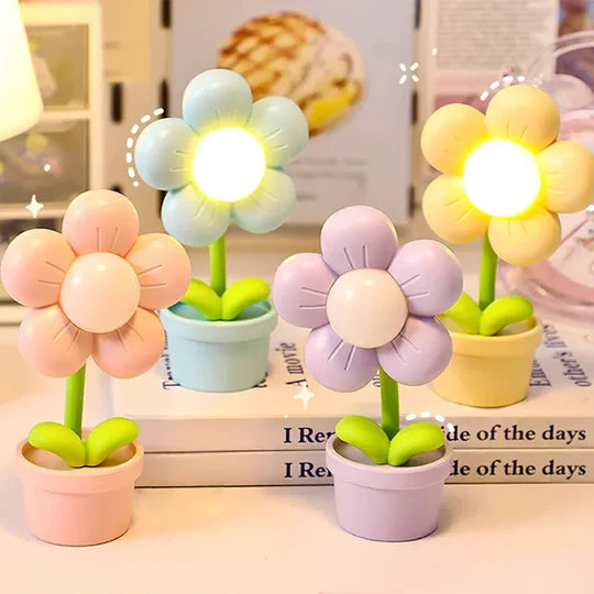 BlossomGlow - Charmerende blomstret bordlampe til hyggelig belysning | 1+1 Gratis