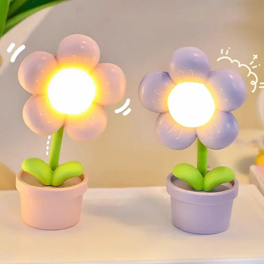 BlossomGlow - Charmerende blomstret bordlampe til hyggelig belysning | 1+1 Gratis