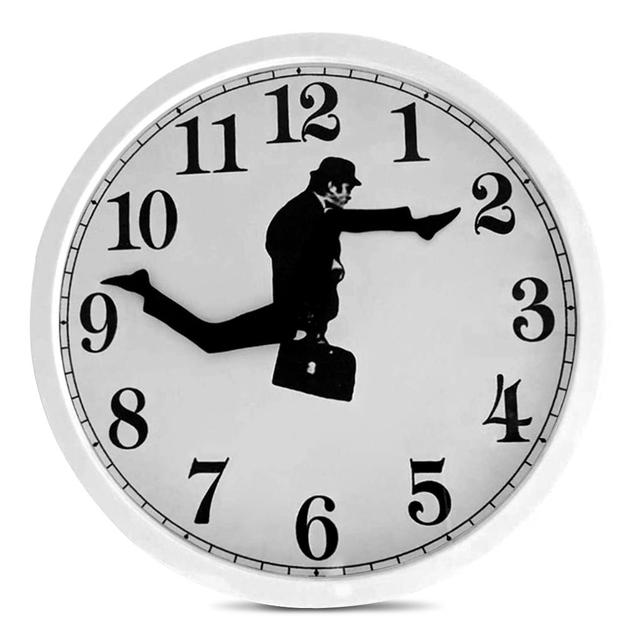 TimeMotion – Kreativt vægur med unik illustration af bevægende mand og fede tal