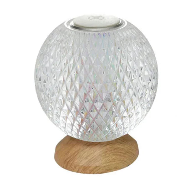 GlowLuxe – Trådløs krystalbordlampe med dæmpbar LED-pære