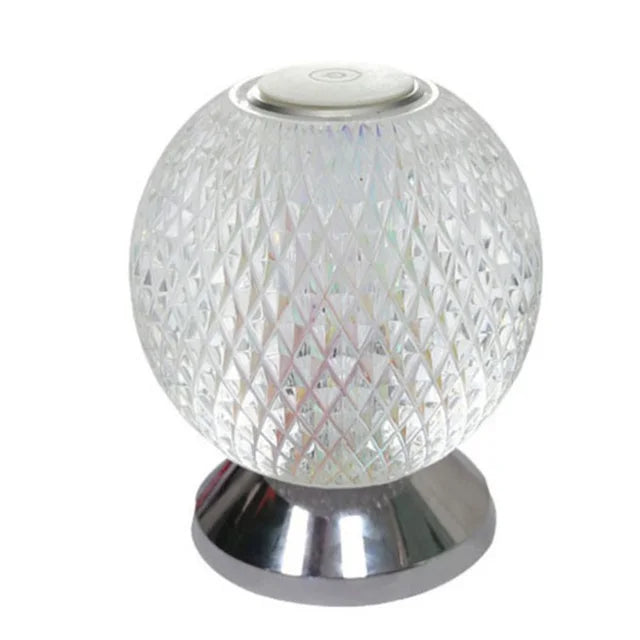 GlowLuxe – Trådløs krystalbordlampe med dæmpbar LED-pære