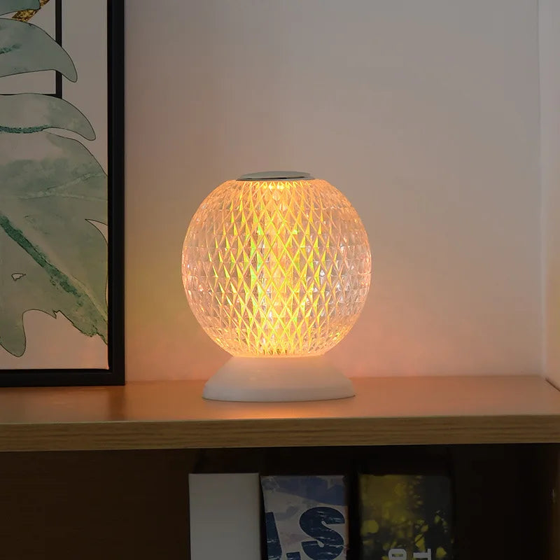GlowLuxe – Trådløs krystalbordlampe med dæmpbar LED-pære