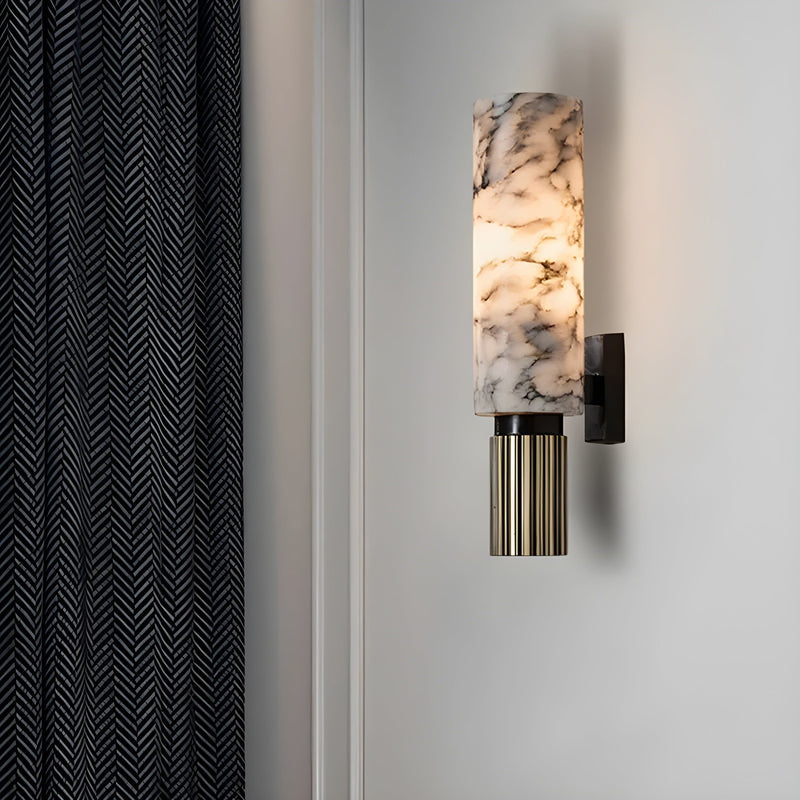 LustraGlow - Elegant væglampe med stilfuldt marmorinspireret mønster