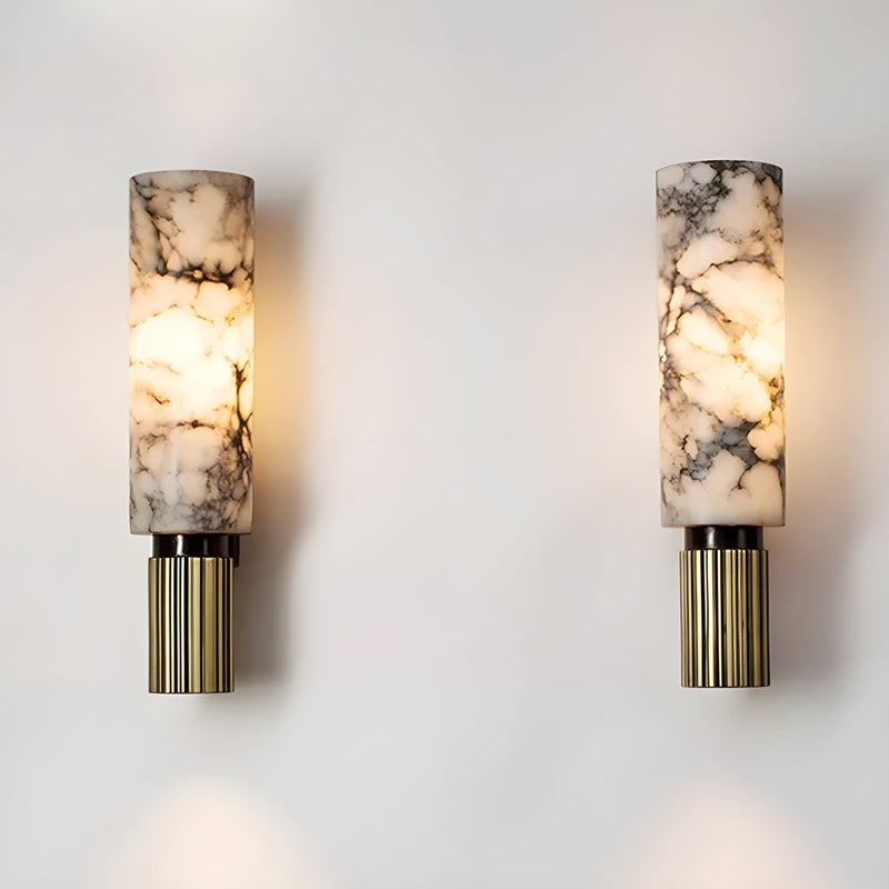 LustraGlow - Elegant væglampe med stilfuldt marmorinspireret mønster