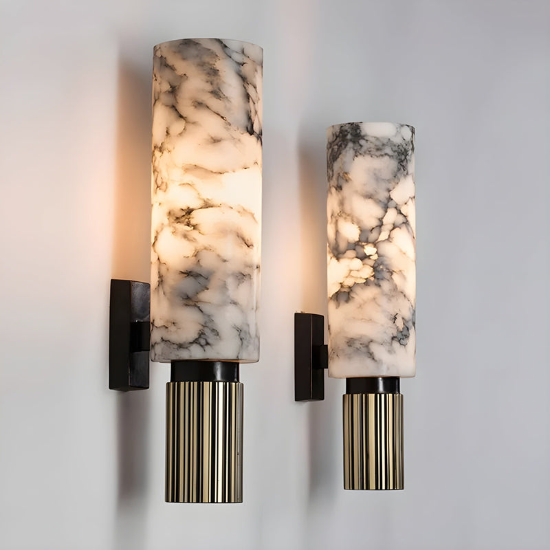 LustraGlow - Elegant væglampe med stilfuldt marmorinspireret mønster