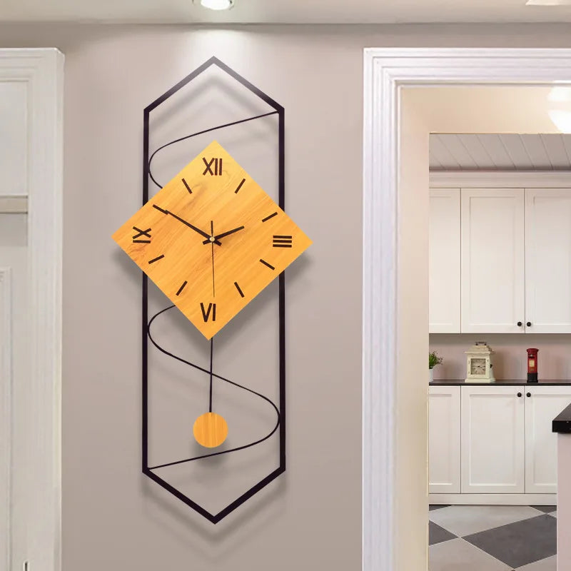 TimeGlow - Moderne 3D-vægur i træ med stort, elegant design