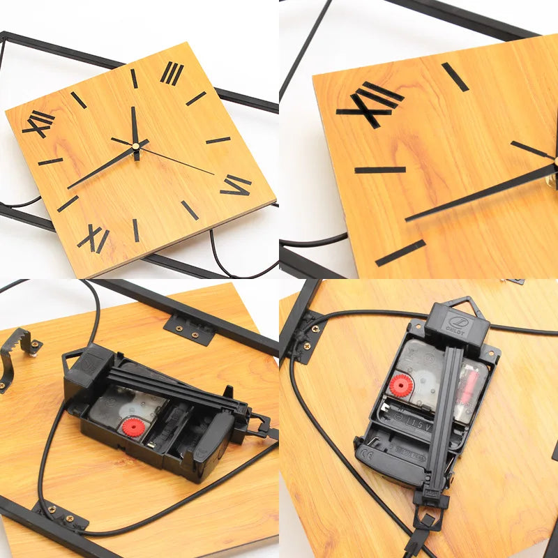 TimeGlow - Moderne 3D-vægur i træ med stort, elegant design