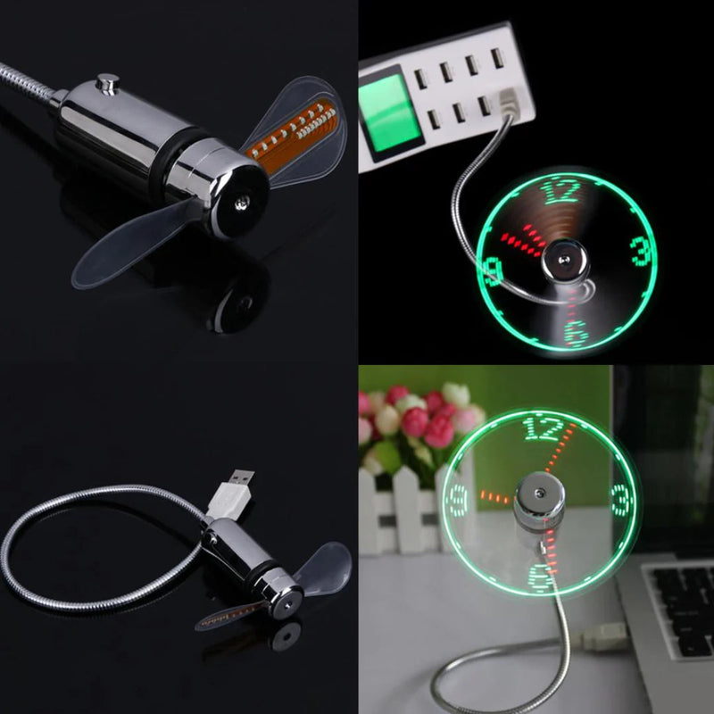 CoolGlow - Kompakt USB LED-ventilator med temperaturdisplay til smart brug