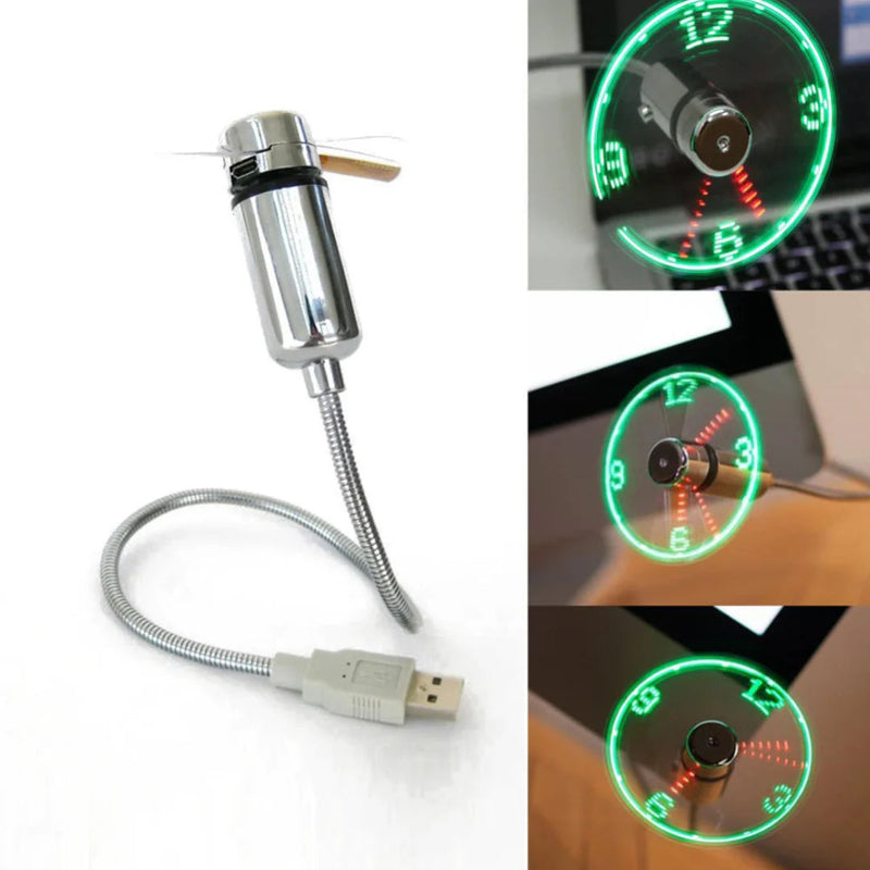 CoolGlow - Kompakt USB LED-ventilator med temperaturdisplay til smart brug